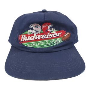 BUDWEISER BUD LIGHT Hat Cap Adult Blue Embroidered Snapback Football Beer